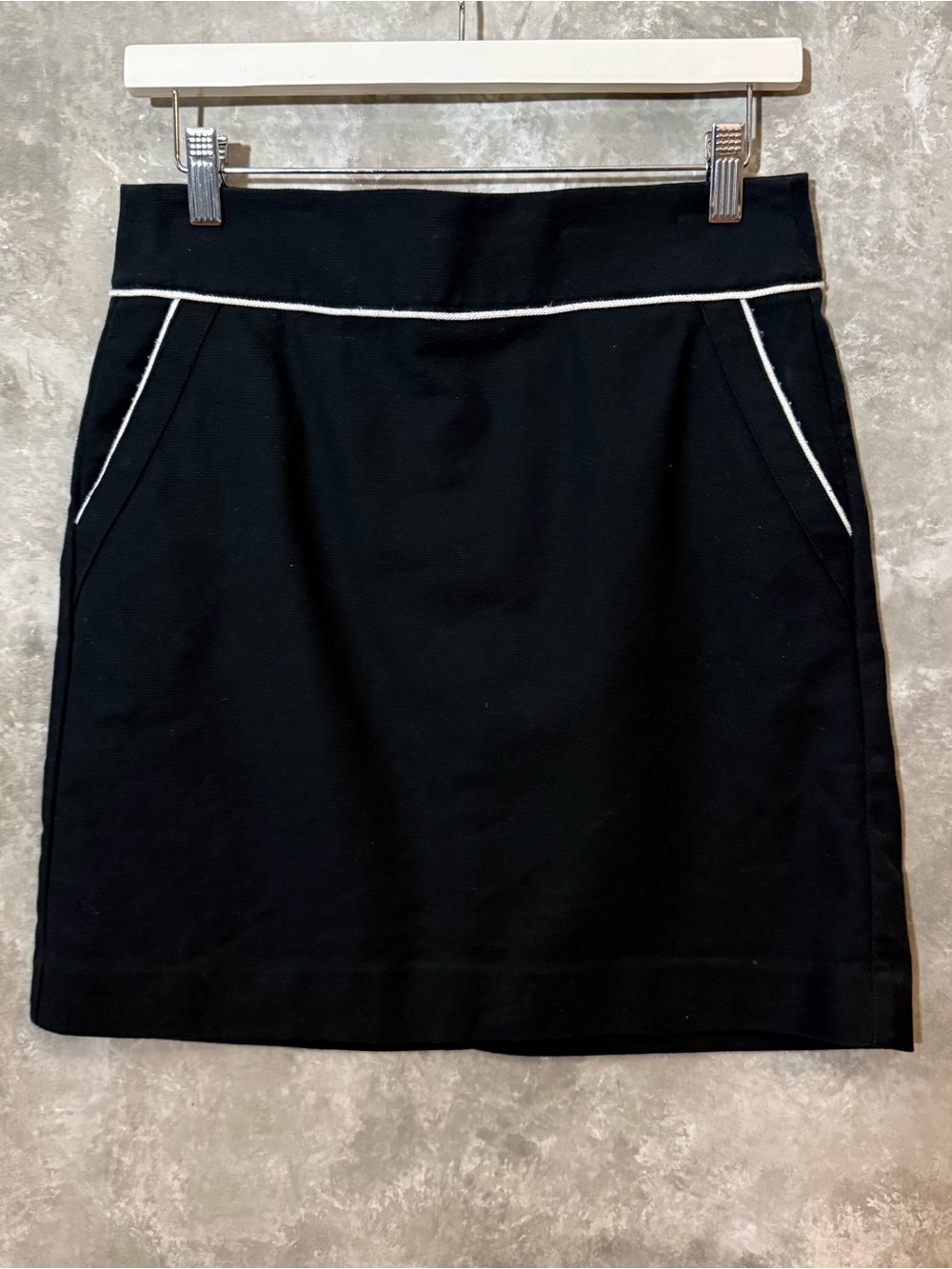 LOFT Black Mini Skirt with White Piping (Love 24)